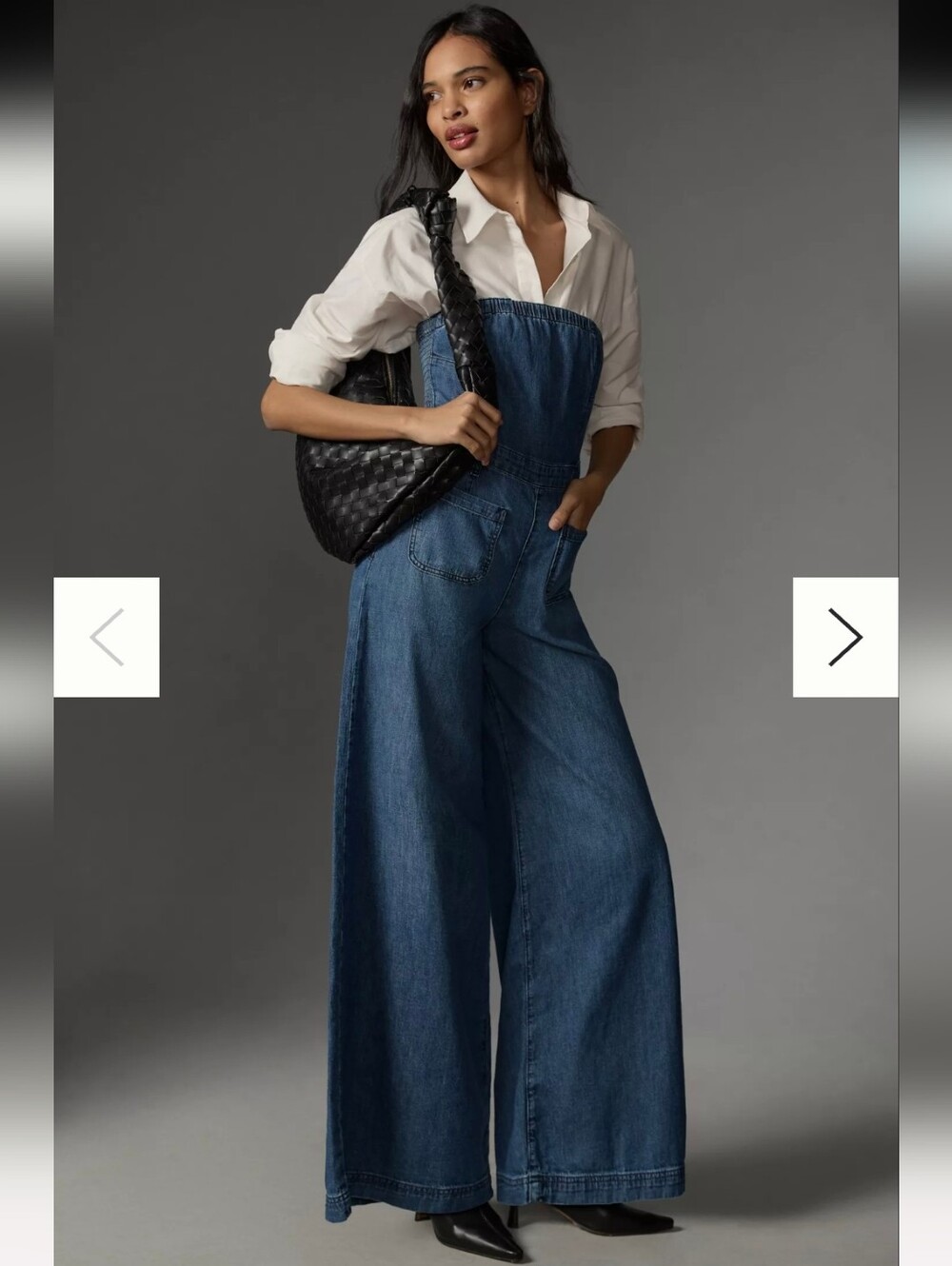 Pilcro Anthropologie The Skipper Strapless Denim Wide-Leg Jumpsuit. Size 12.